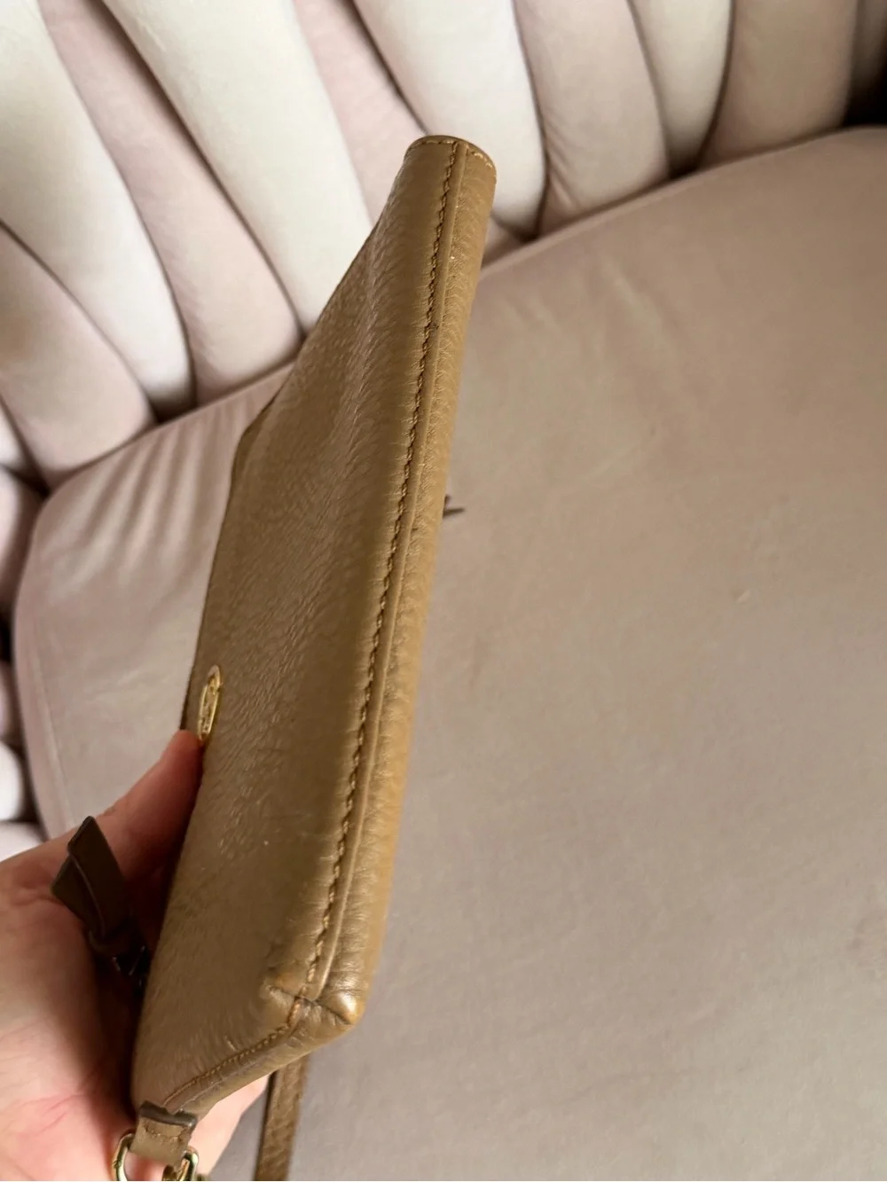 Tory Burch brown pebbled